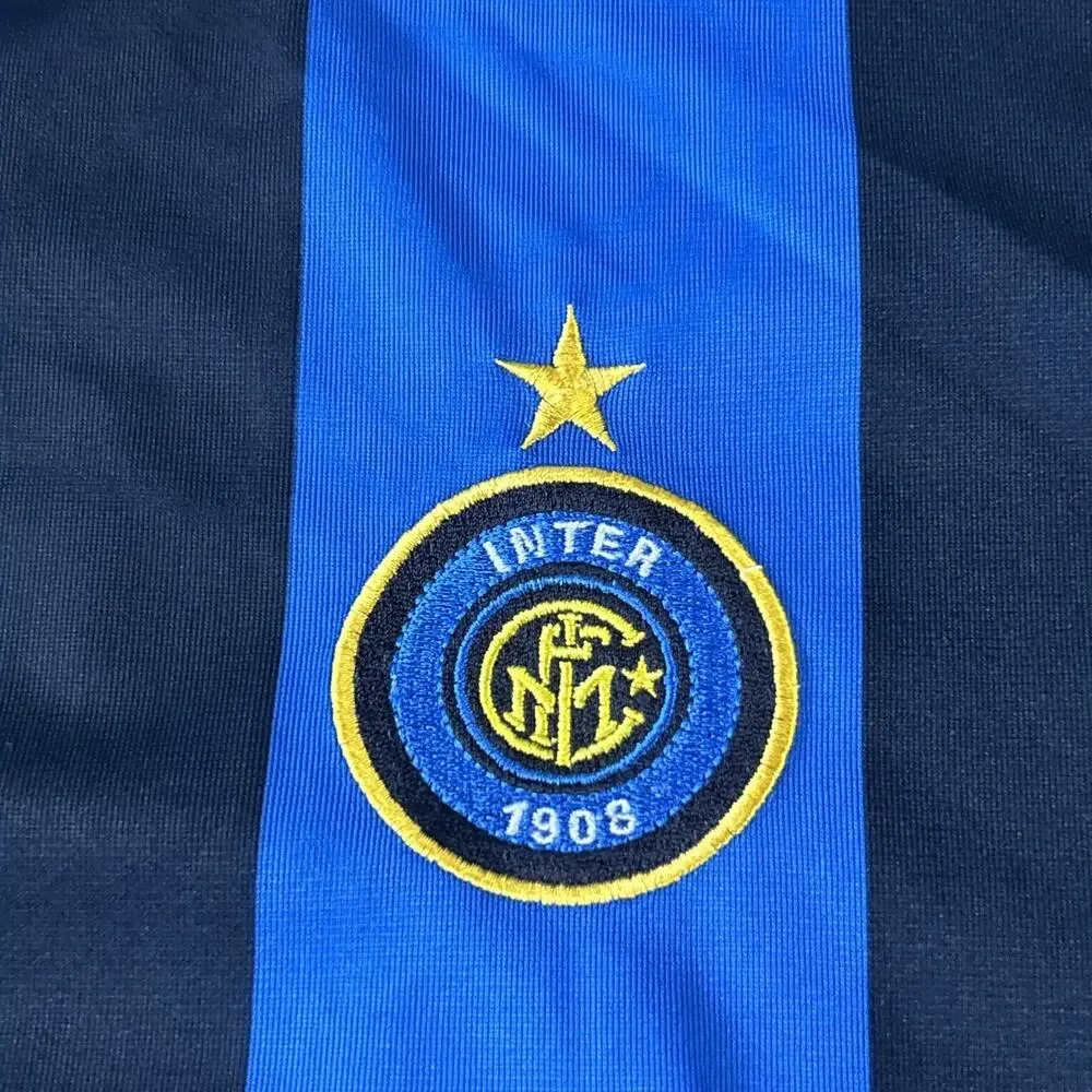 Y2k INTER MILAN Soccer Jersey #22 Mens Large Futball Recoba Adriano Nike Striped